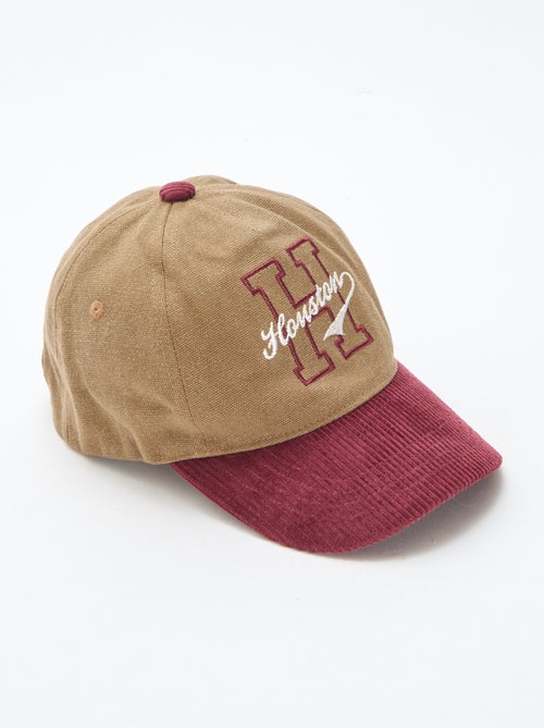 Casquette avec visière en matière côtelée - Kiabi