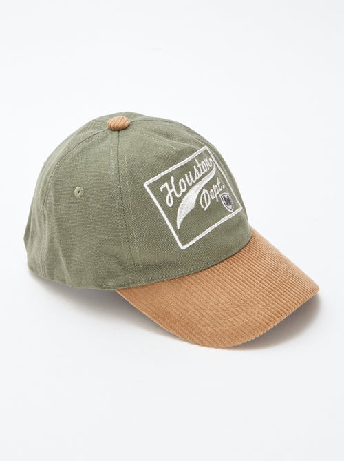 Casquette avec visière en matière côtelée - Kiabi