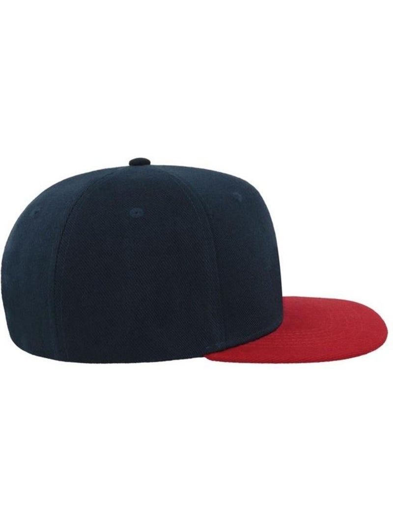 Casquette avec visière plate - mixte - atlantis Marine/Rouge - Kiabi