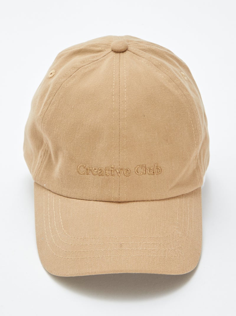 Casquette baseball en coton BEIGE - Kiabi