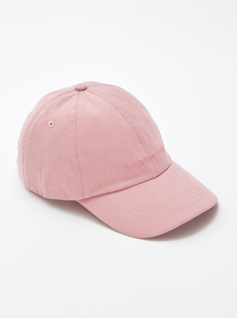Casquette baseball en coton Rose - Kiabi