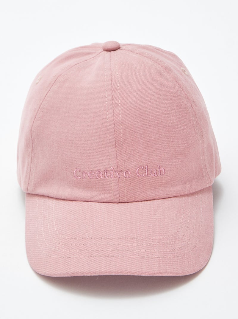 Casquette baseball en coton Rose - Kiabi