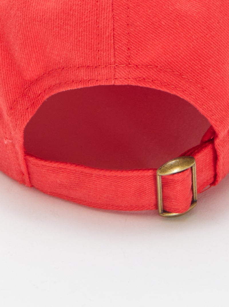 Casquette baseball en coton ROUGE - Kiabi