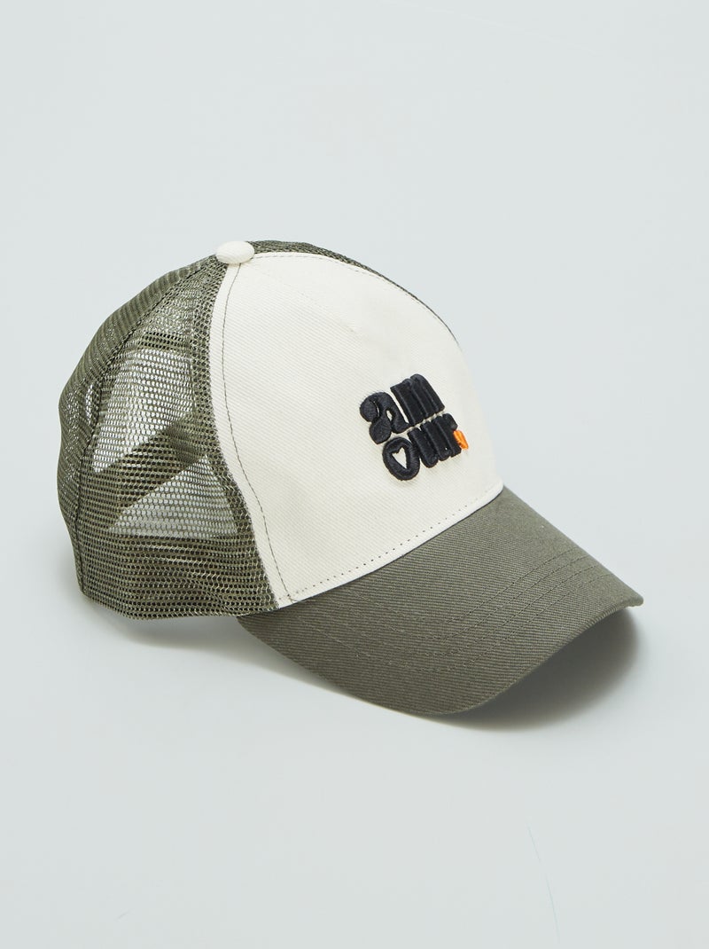 Casquette bimatière 'amour' Vert - Kiabi