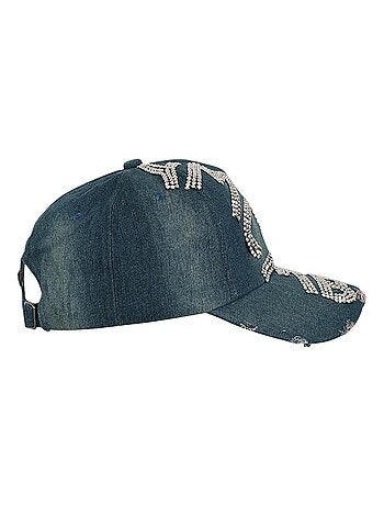 Casquette blue jean's strassée