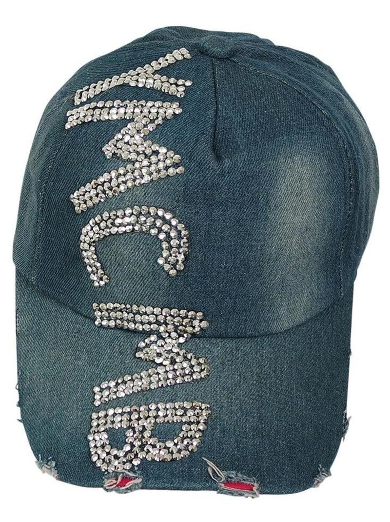 Casquette blue jean's strassée Bleu - Kiabi