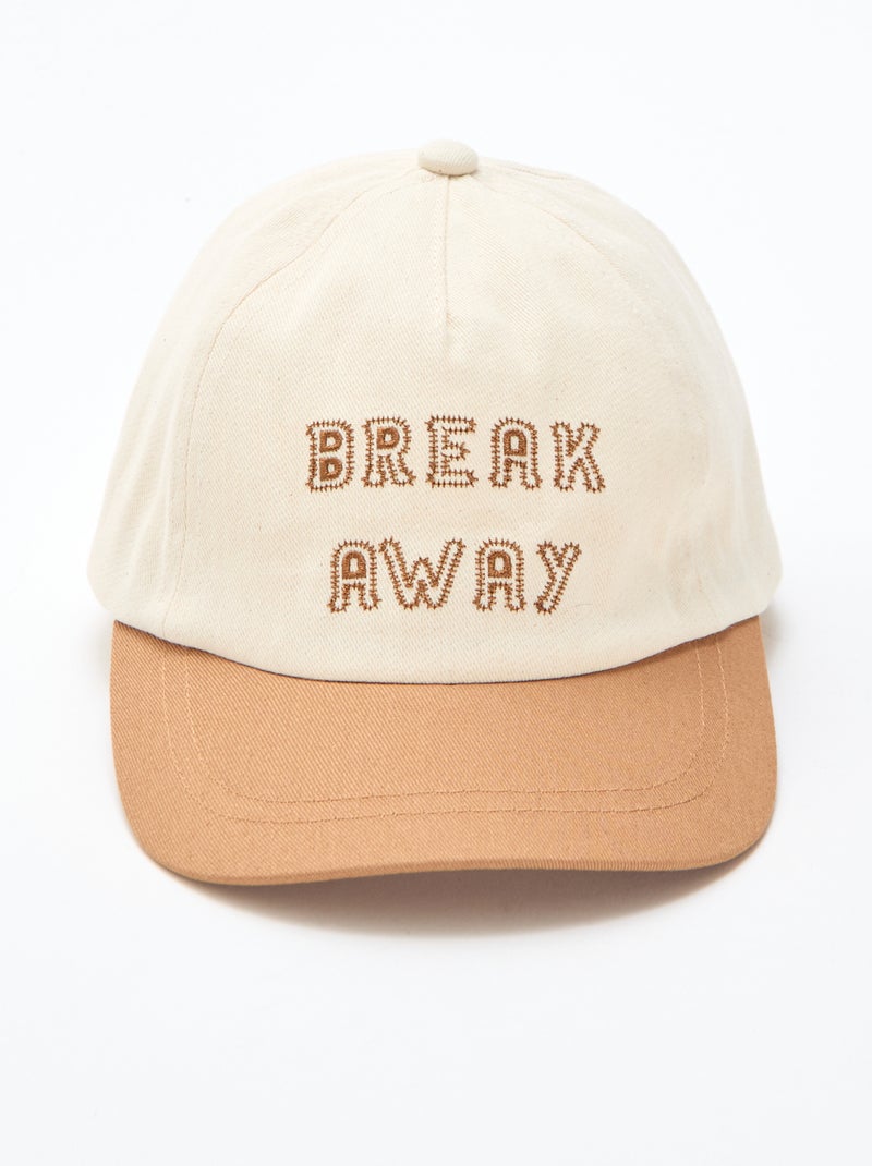 Casquette brodée en tissu Beige - Kiabi