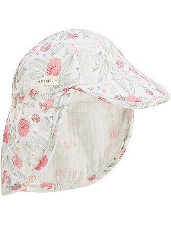 Casquette cache-cou bébé en gaze de coton Anaelle