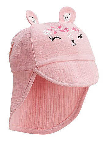 Casquette cache-cou bébé en gaze de coton Bahamas