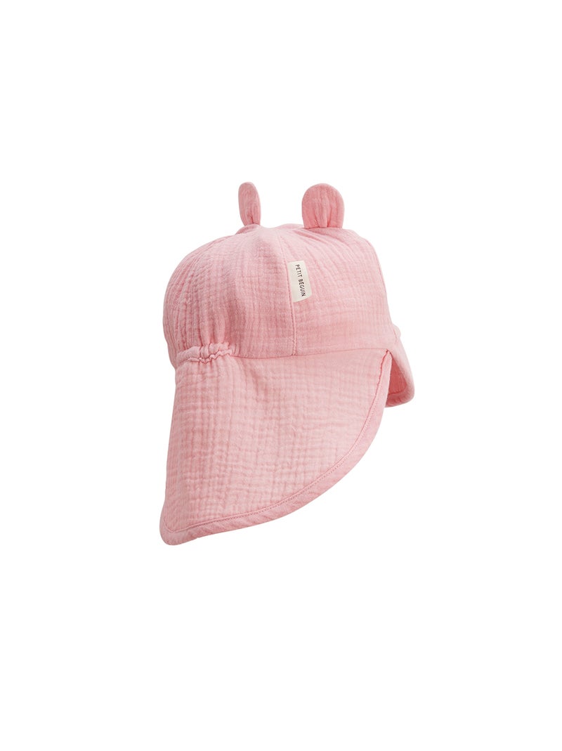 Casquette cache-cou bébé en gaze de coton Bahamas Rose - Kiabi