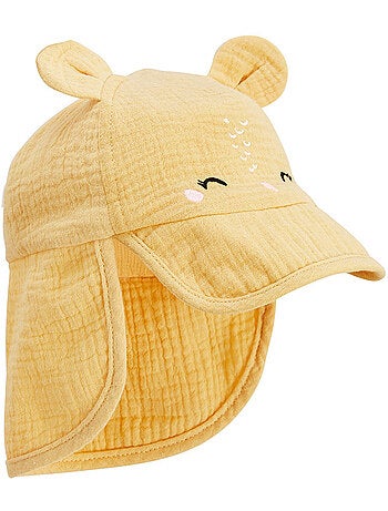 Casquette cache-cou bébé en gaze de coton Camila