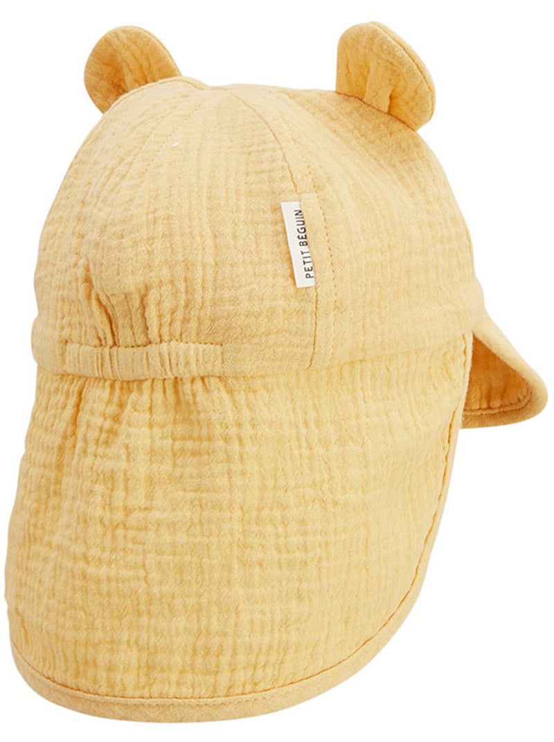 Casquette cache-cou bébé en gaze de coton Camila Jaune - Kiabi