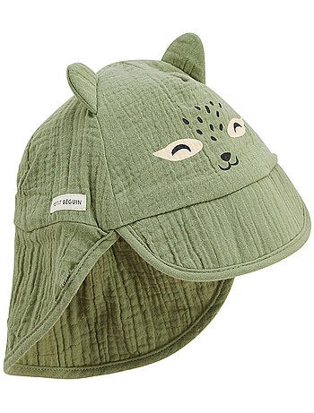Casquette cache cou bébé en gaze de coton Gabin