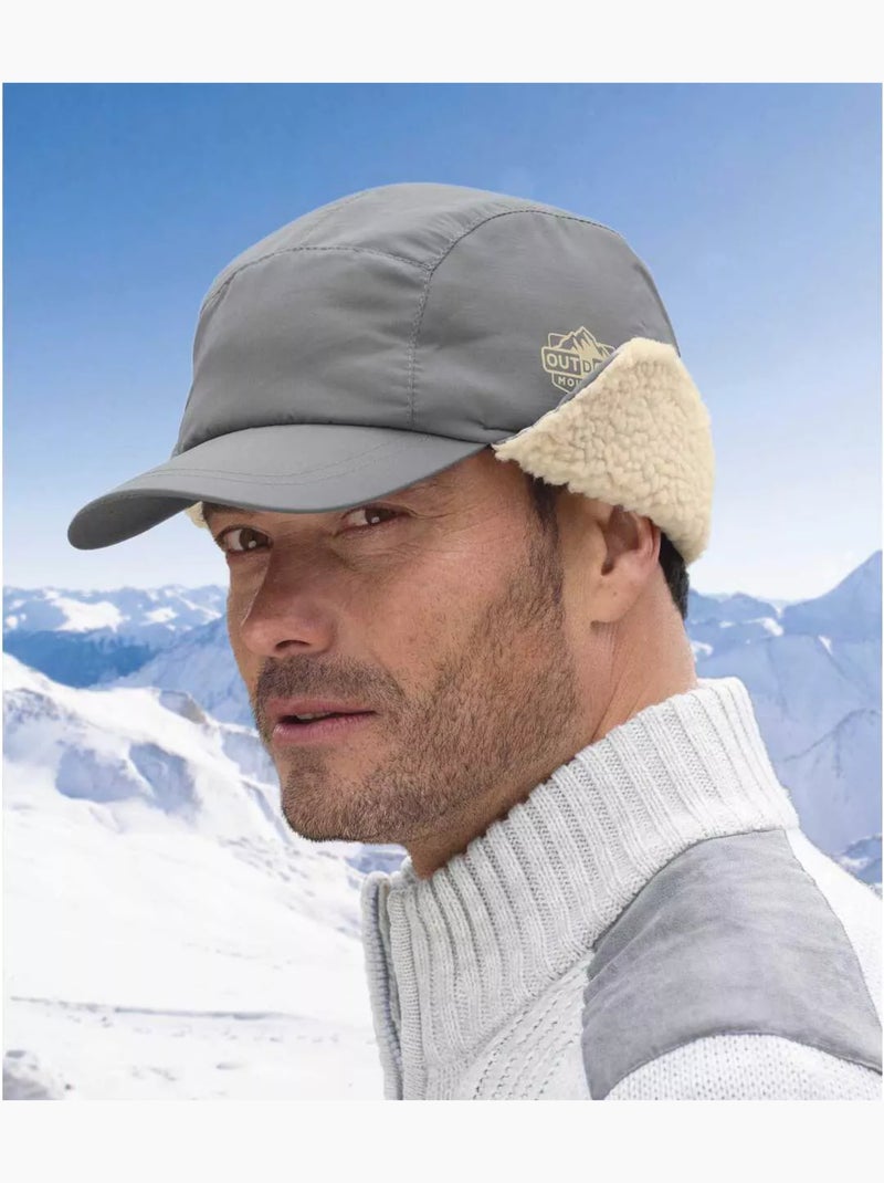 Casquette Cache-Oreilles Doublée Sherpa  - ATLAS FOR MEN Gris - Kiabi
