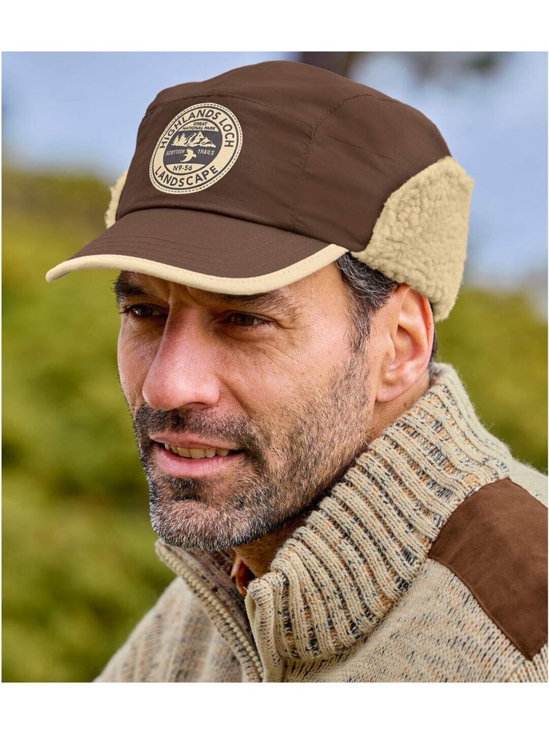 Casquette Cache-Oreilles Fourrée Sherpa   - ATLAS FOR MEN Marron - Kiabi