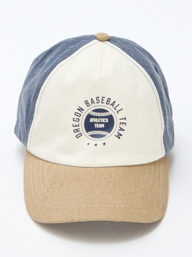 Casquette de baseball tricolore Bleu - Kiabi