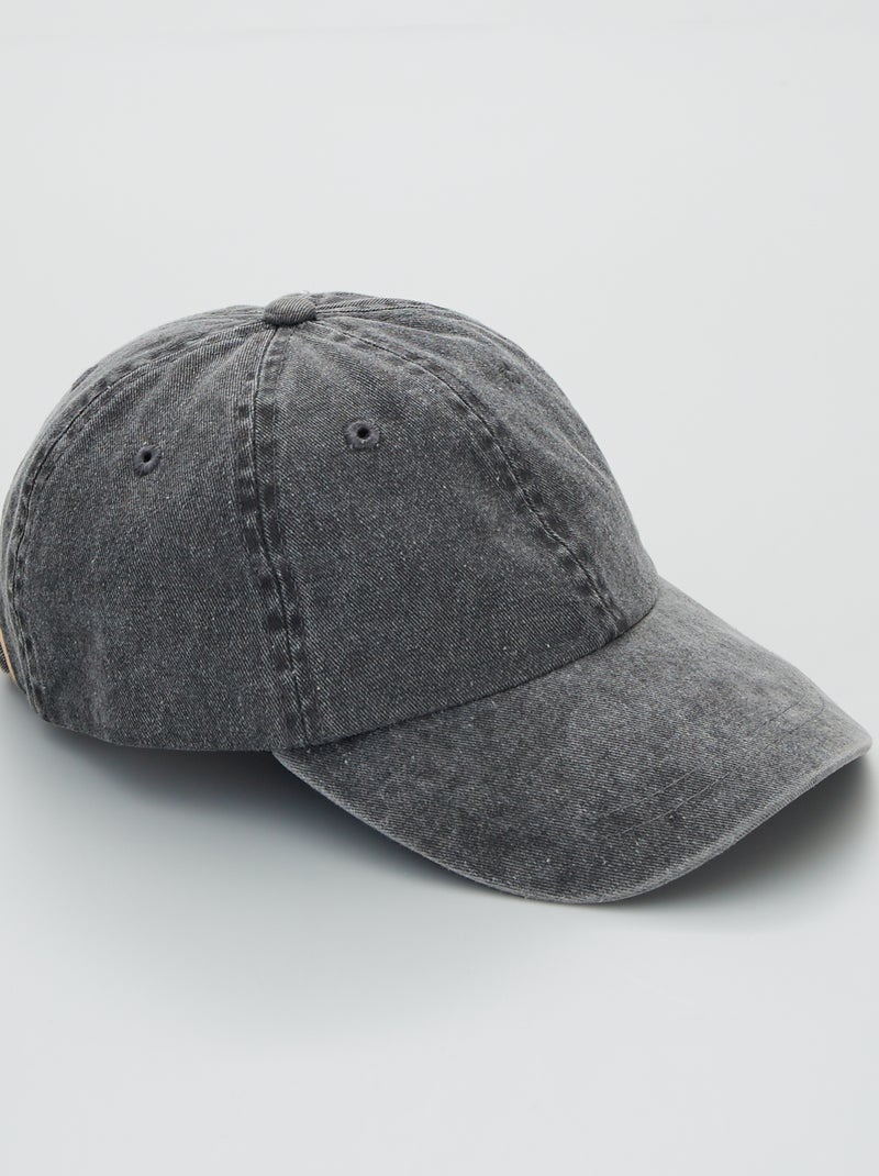 Casquette effet délavé noir - Kiabi