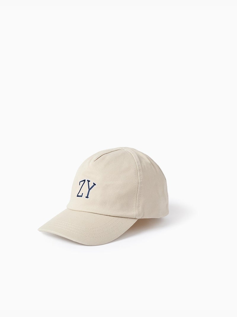 Casquette en coton avec broderie ZY Beige clair - Kiabi