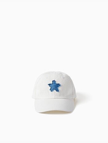 Casquette en coton avec étoile en jean