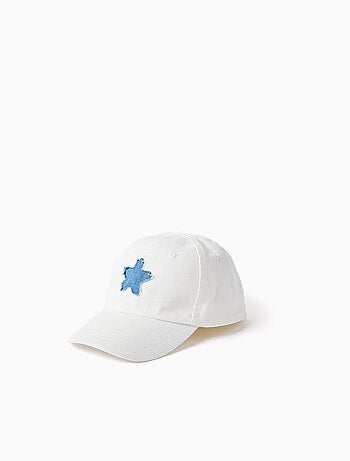 Casquette en coton avec étoile en jean