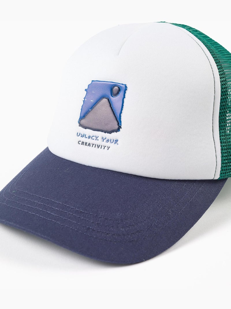 Casquette en coton avec imprimé Creativity Bleu Bleu - Kiabi