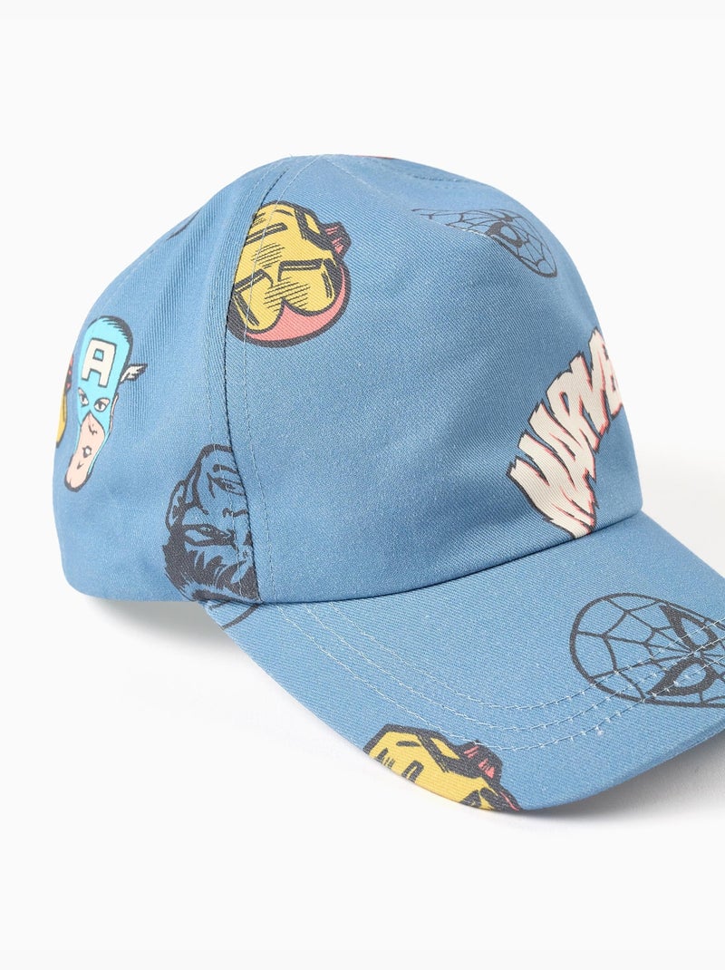 Casquette en coton sergé avec imprimés Marvel Bleu Bleu - Kiabi
