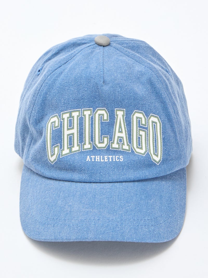 Casquette en denim avec inscription Bleu - Kiabi