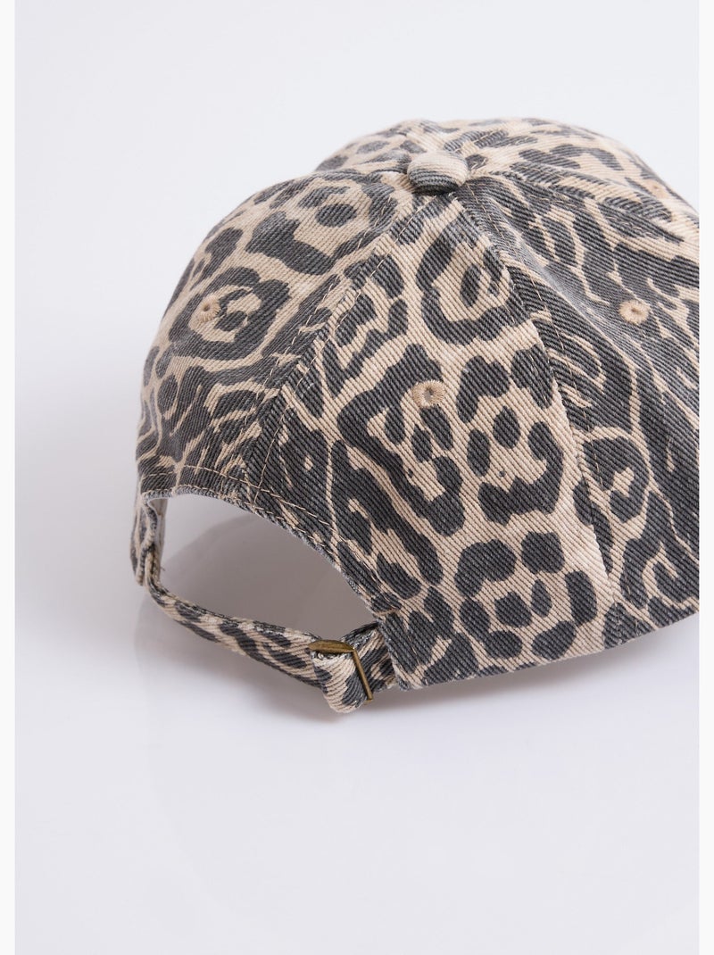 Casquette en denim léopard + coeur brodé - AFIBEL Rouge - Kiabi