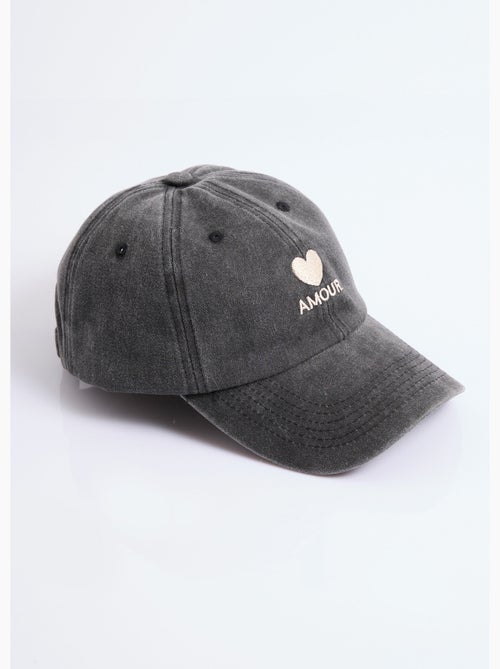 Casquette en denim used, broderie c¿ur - AFIBEL - Kiabi