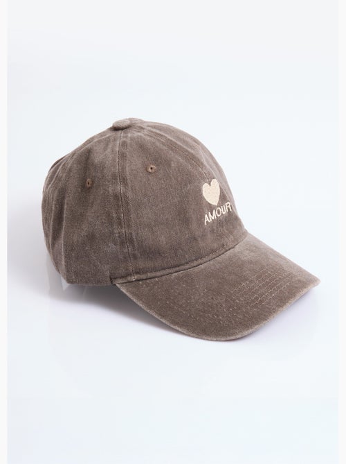Casquette en denim used, broderie c¿ur - AFIBEL - Kiabi