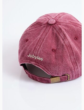 Casquette en denim used, broderie c¿ur