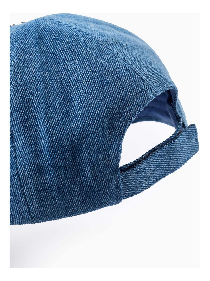 Casquette en Jean à Sequins Réversible Bleu - Kiabi
