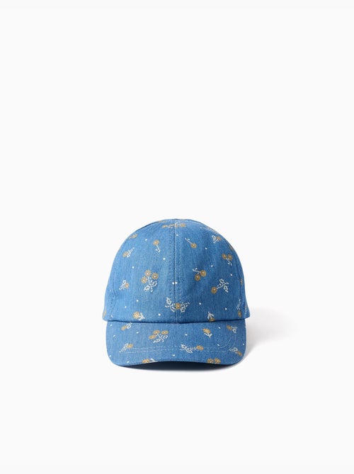 Casquette en jean avec motif floral - Kiabi