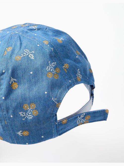 Casquette en jean avec motif floral - Kiabi