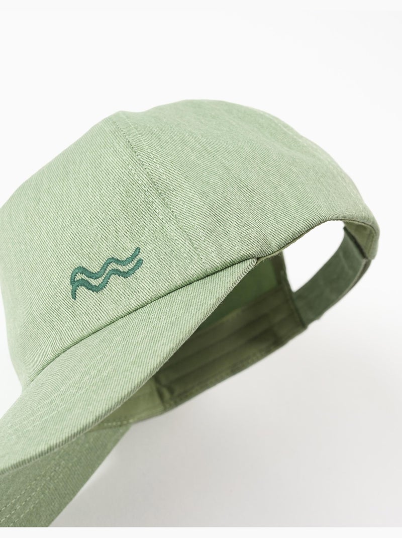 Casquette en sergé de coton avec vagues brodées Vert clair - Kiabi