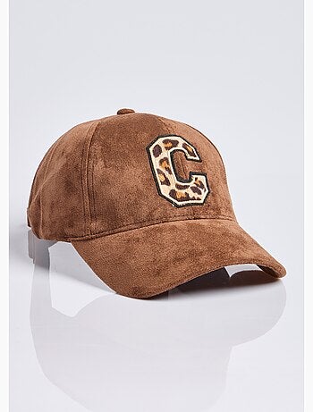 Casquette en simili daim, détail léopard - afibel
