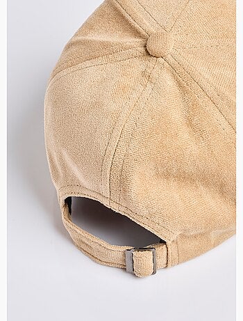 Casquette en simili daim, détail léopard