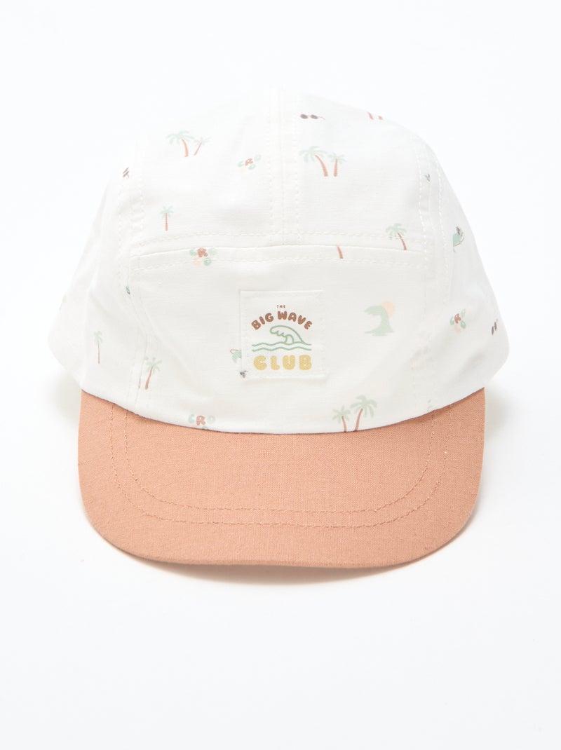 Casquette en tissu à motifs Beige - Kiabi