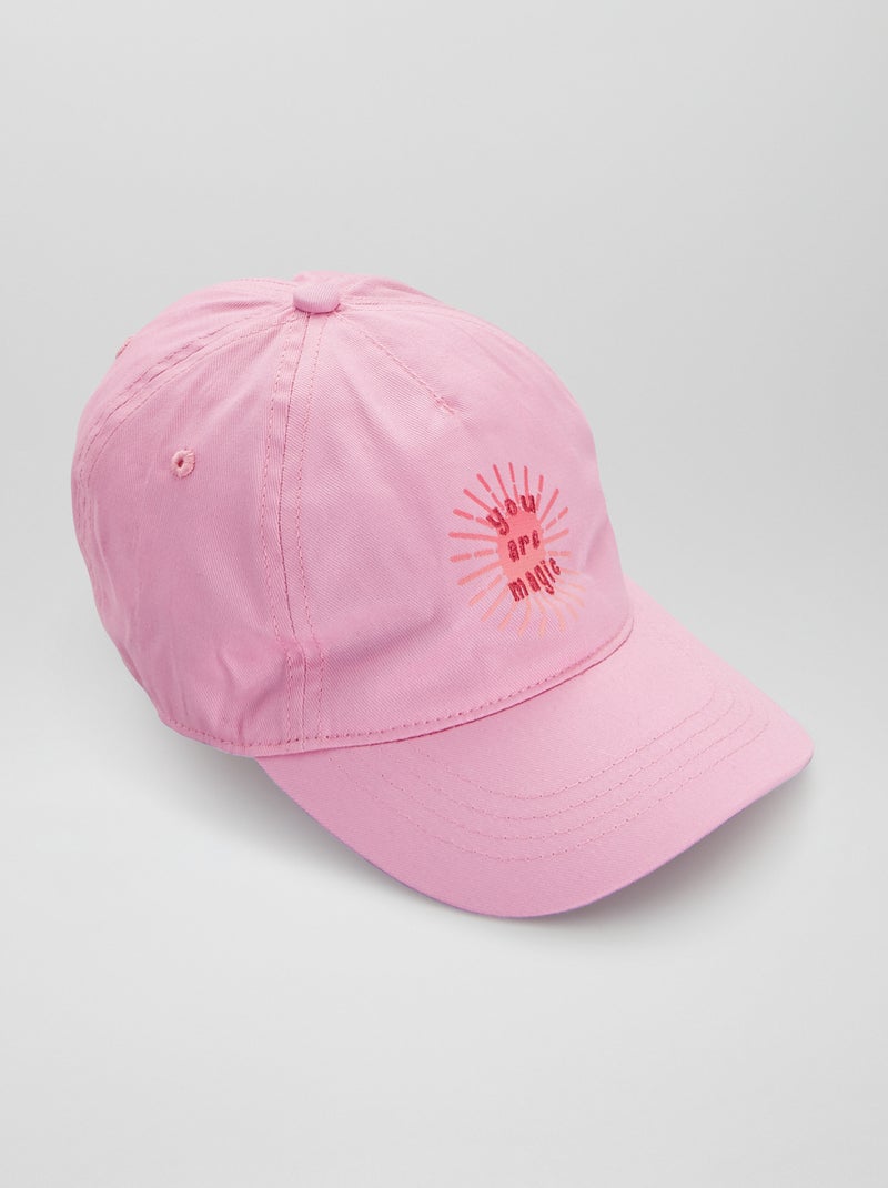 Casquette en toile avec imprimé devant Rose - Kiabi