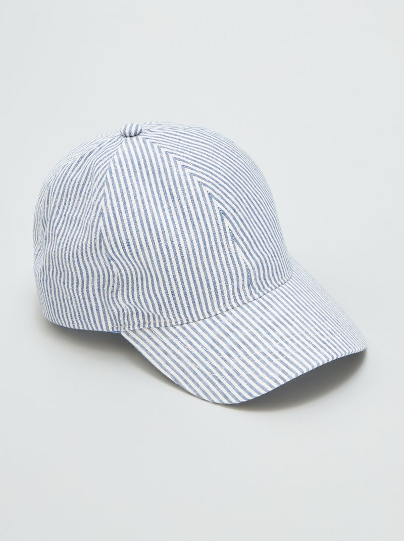 Casquette en toile rayée Bleu - Kiabi