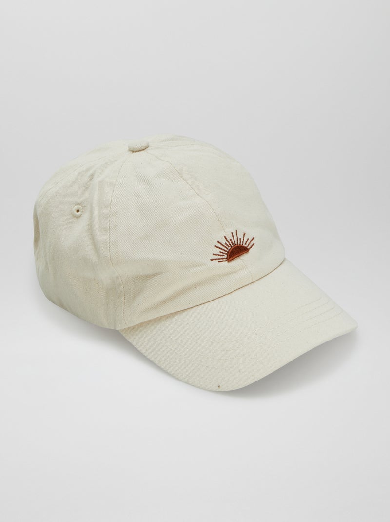 Casquette en toile soleil brodé Beige - Kiabi
