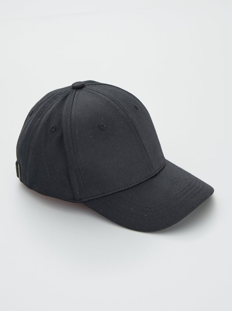 Casquette en toile unie noir - Kiabi