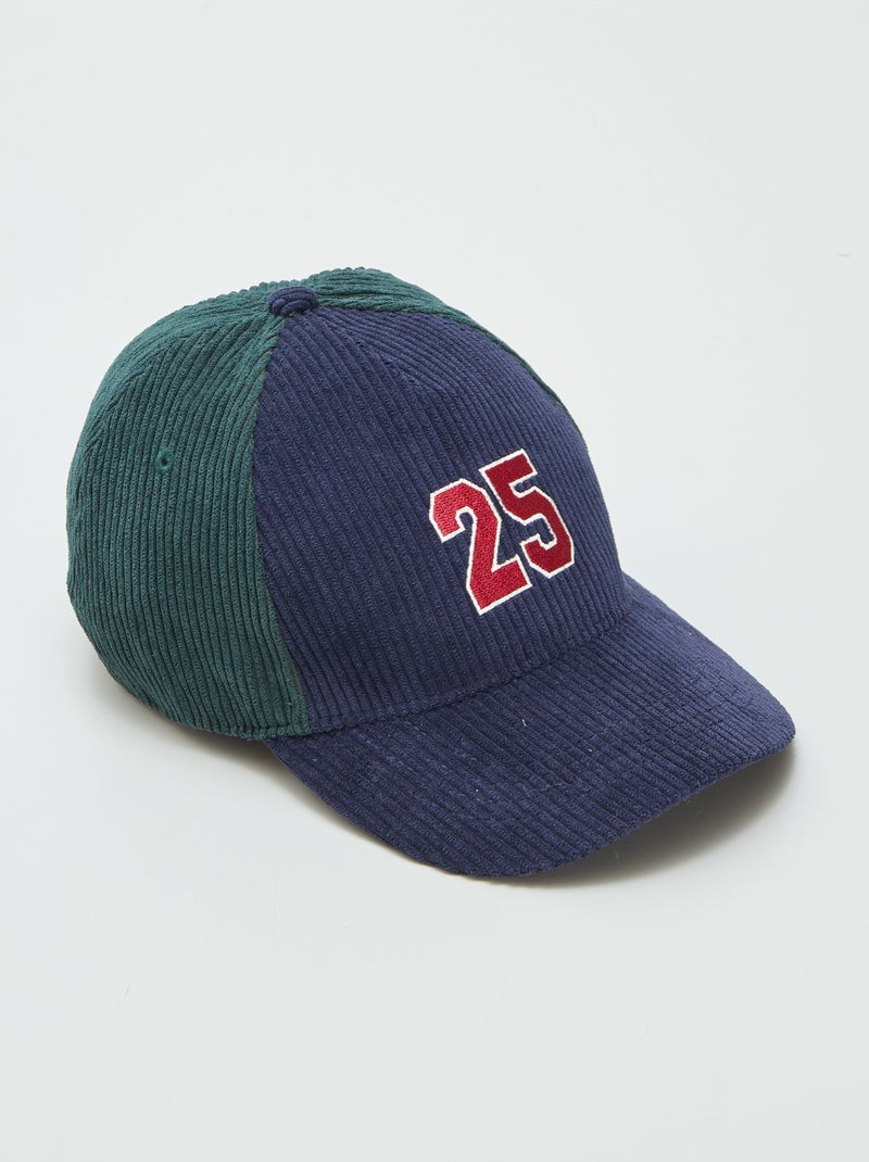 Casquette en velours côtelé Bleu - Kiabi