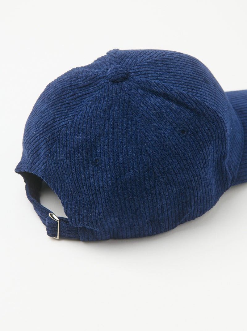Casquette en velours grosses cotes Bleu marine - Kiabi