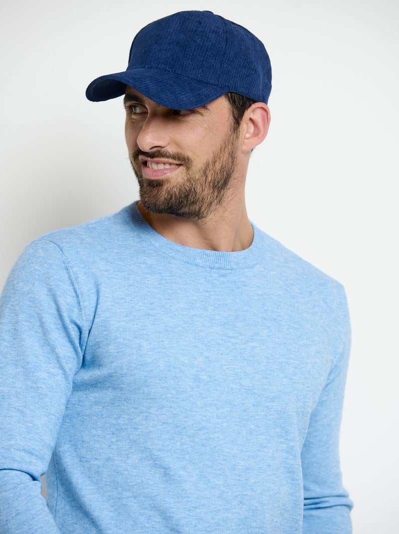 Casquette en velours grosses cotes Bleu marine - Kiabi