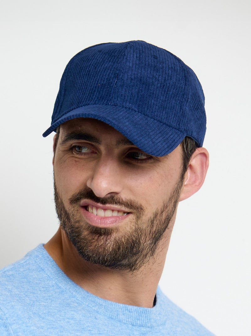 Casquette en velours grosses cotes Bleu marine - Kiabi