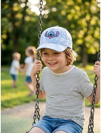Casquette enfant réglable en coton brodé stitch disney