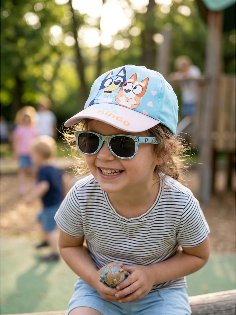 Casquette et lunettes de soleil enfant en coton Bluey BBC Studios Bleu - Kiabi