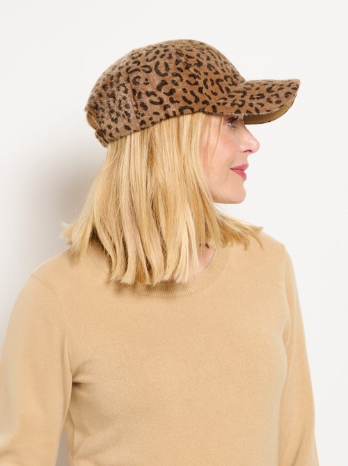 Casquette fausse fourrure léopard - Kiabi