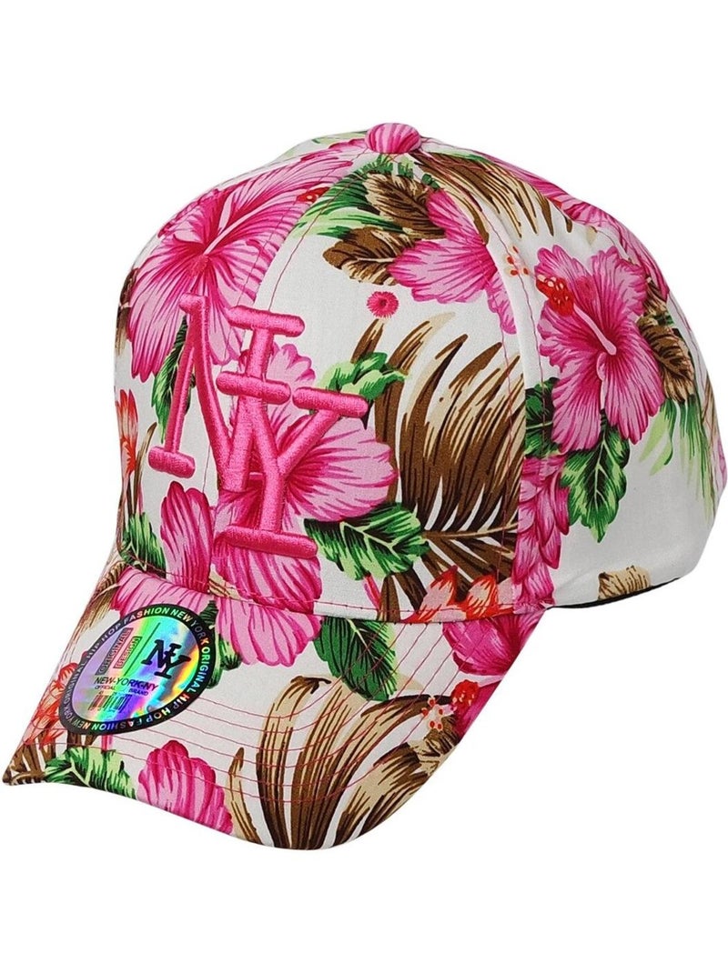 Casquette fleurie NY HAUATA Fashion Baseball Casquette réglable Rose - Kiabi